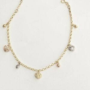 14kt Real Gold Fancy Charm Bracelet